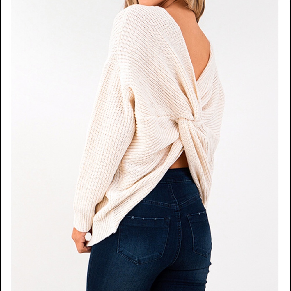 ARRIVEDV-Neck Twist Knotted Sweater Top!  - Picture 4 of 7